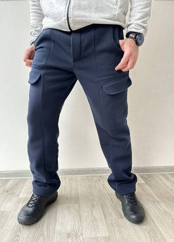 Темно-синие спортивные, кэжуал демисезонные карго брюки No Brand
