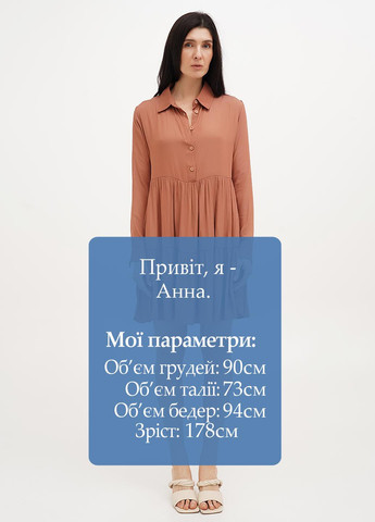 Коричнева кежуал сукня сукня-сорочка Vicolo однотонна