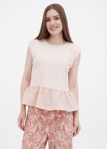 Світло-рожева літня блузка з баскою Orsay