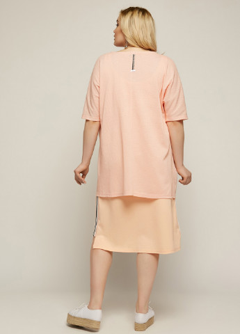 Персиковый демисезонный комплект (платье, кардиган) Solh
