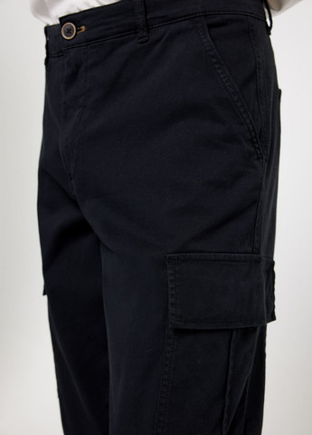 Черные кэжуал демисезонные карго, зауженные брюки Springfield