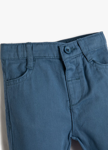 Серо-синие кэжуал демисезонные брюки прямые KOTON