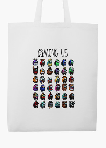 Еко сумка шоппер біла Амонг Ас (Among Us) (9227-2587-WT-2) екосумка шопер 41*35 см MobiPrint (219151164)