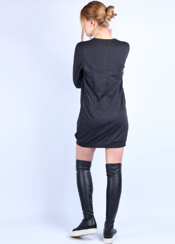 Черное кэжуал платье короткое Majaly однотонное