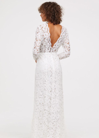 Белое вечернее платье в стиле ампир H&M фактурное