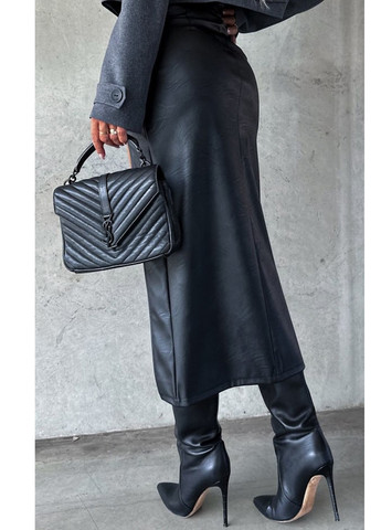 Черная кэжуал однотонная юбка No Brand