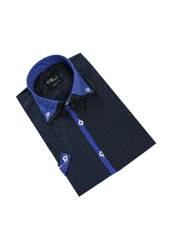 Темно-синяя кэжуал рубашка в горошек Pako Lorente с коротким рукавом