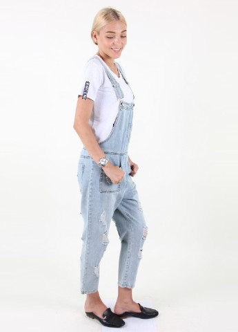 Комбінезон Si Bao Lai комбінезон-брюки однотонний блакитний джинсовий