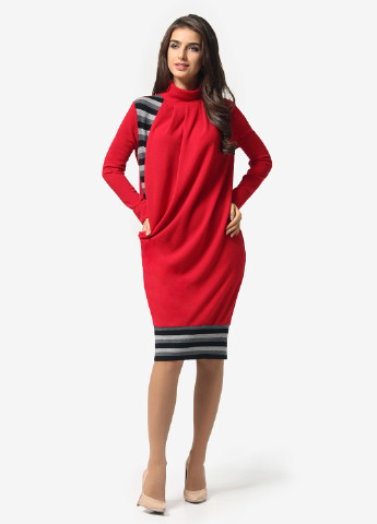 Вишневое кэжуал платье платье-свитер Lila Kass