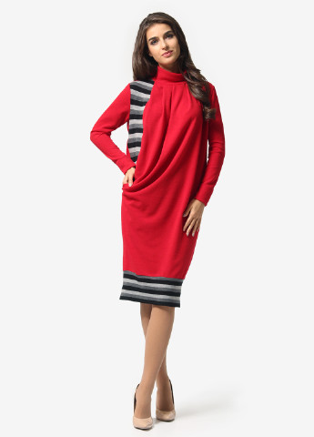 Вишневое кэжуал платье платье-свитер Lila Kass