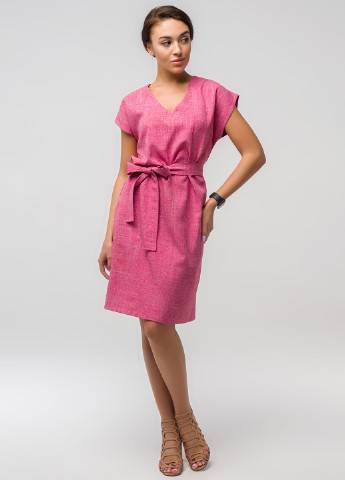 Рожева кежуал сукня а-силует Lucky Fashion однотонна
