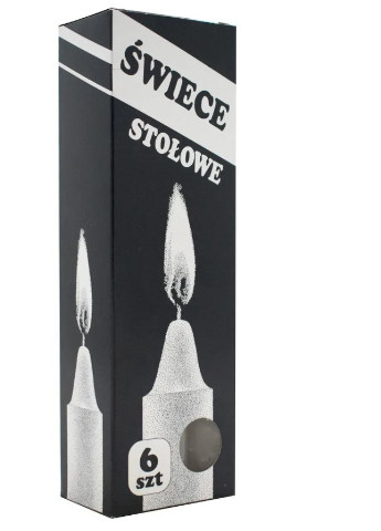 Свічки набір 6 штук, господарські столові парафінові великі білі для дому, свічка воскова 16 см висота No Brand (255274699)