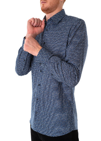 Синяя рубашка с абстрактным узором MARVELIS
