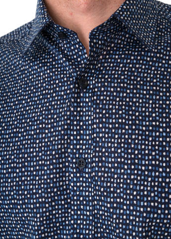 Синяя рубашка с абстрактным узором MARVELIS