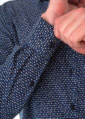 Синяя рубашка с абстрактным узором MARVELIS