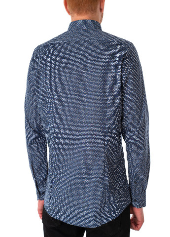 Синяя рубашка с абстрактным узором MARVELIS