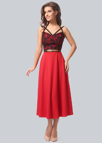 Красное коктейльное платье клеш Agata Webers