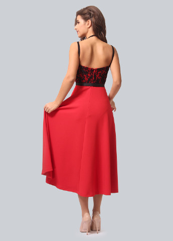 Красное коктейльное платье клеш Agata Webers