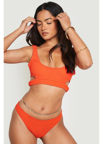 Оранжевые купальные трусики-плавки однотонные Boohoo