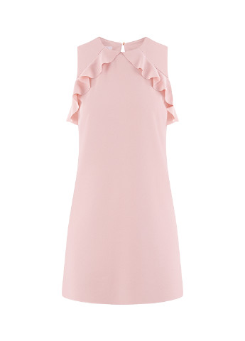 Розовое кэжуал платье а-силуэт Oodji однотонное