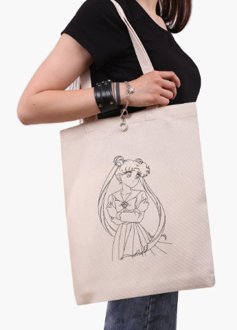Эко сумка шоппер белая Аниме Сейлор Мун (Anime Sailor Moon) (9227-1768-WT-1) Еко сумка шоппер біла 41*35 см MobiPrint (215943698)