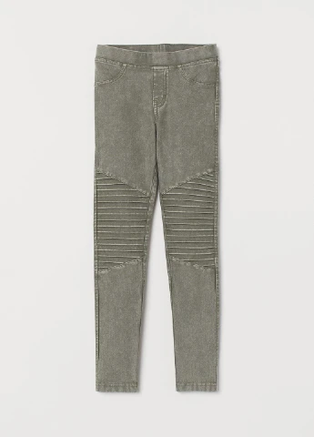 Хаки джинсовые демисезонные брюки H&M