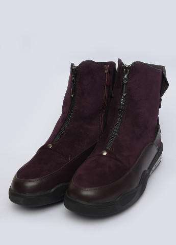 Зимние ботинки женские темно-фиолетовые однотонные Let's Shop из искусственной кожи, из искусственной замши
