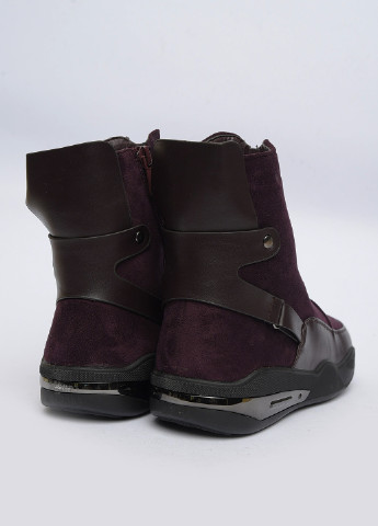 Зимние ботинки женские темно-фиолетовые однотонные Let's Shop из искусственной кожи, из искусственной замши