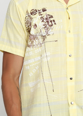 Желтая кэжуал рубашка с надписями Magi