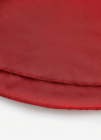 Темно-красная однотонная блузка с баской SHEIN демисезонная