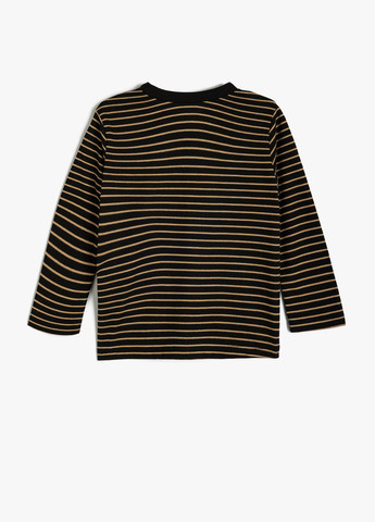 Черный демисезонный кэжуал лонгслив KOTON в полоску