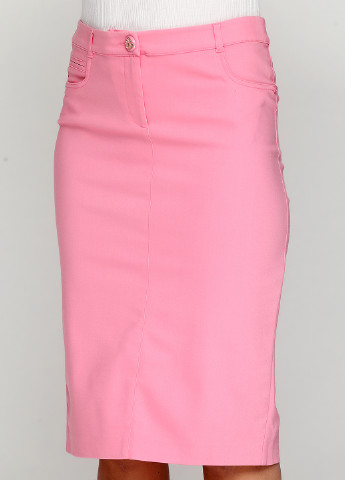 Розовая кэжуал однотонная юбка Sassofono карандаш