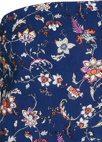 Комбинезон H&M комбинезон-шорты цветочный тёмно-синий кэжуал вискоза