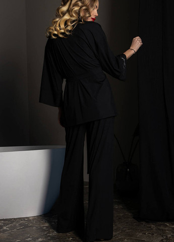 Черная всесезон пижама (халат, брюки) кофта + брюки TOTALFIT
