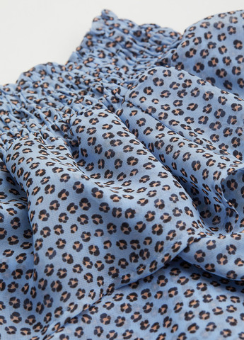 Голубая кэжуал леопардовая юбка H&M клешированная