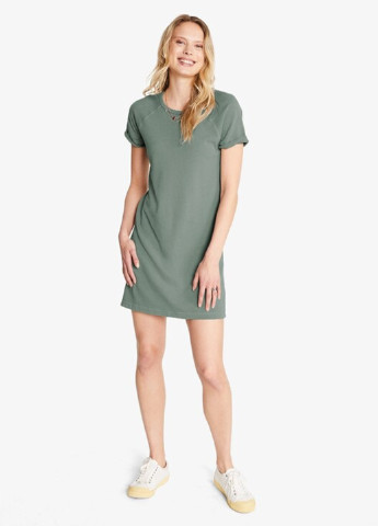 Оливковое (хаки) кэжуал платье платье-футболка American Giant однотонное