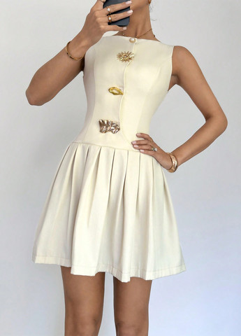 Кремова кежуал сукня а-силует SHEIN однотонна