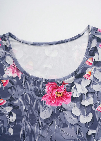 Сіра кежуал сукня кльош SHEIN з квітковим принтом