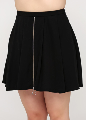 Черная кэжуал однотонная юбка H&M клешированная