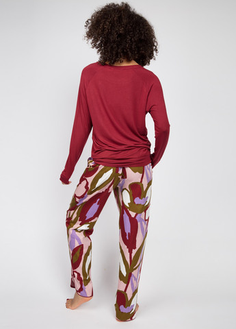 Бордовая всесезон пижама (лонгслив, брюки) лонгслив + брюки Cyberjammies