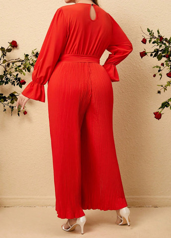 Комбінезон SHEIN комбінезон-брюки однотонний червоний кежуал поліестер