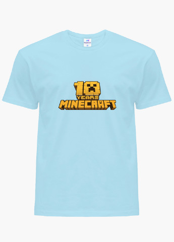 Блакитна демісезонна футболка дитяча майнкрафт (minecraft) (9224-1171) MobiPrint