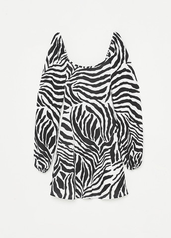 Черно-белое кэжуал платье а-силуэт Missguided зебра