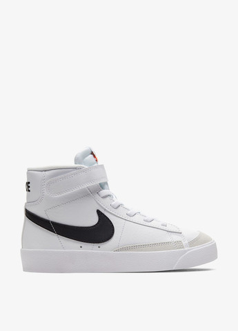 Детские белые осенние кроссовки Nike на липучке с логотипом, с белой подошвой, со шнуровкой