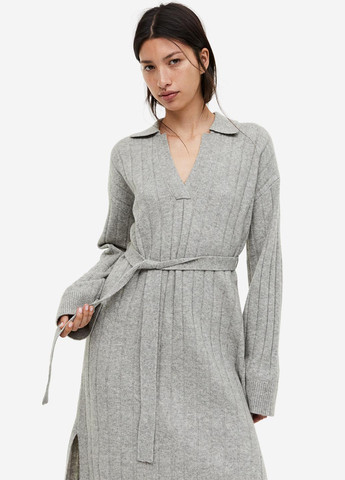 Світло-сіра кежуал сукня сукня светр H&M меланжева