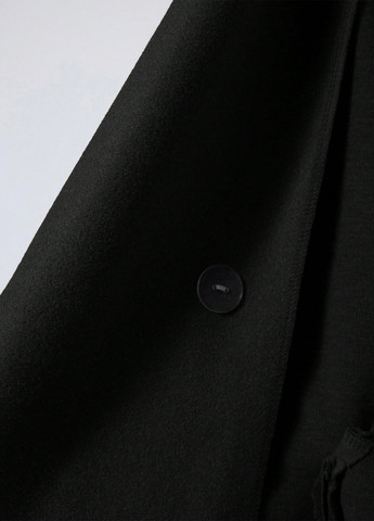 Чорне демісезонне Пальто двобортне SHEIN