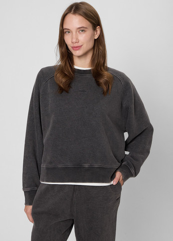 Серый свитшот PRPY меланж вышивка, потертости (315841110)