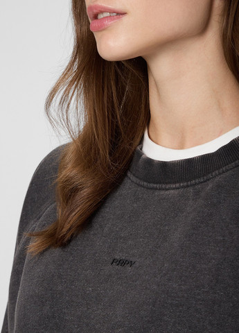 Серый свитшот PRPY меланж вышивка, потертости (315841110)