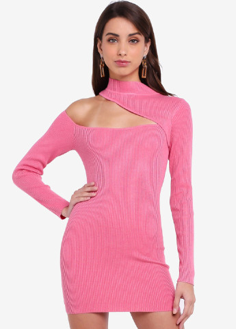 Рожева коктейльна плаття, сукня сукня-водолазка Missguided однотонна