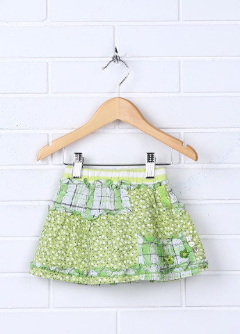 Зеленая кэжуал цветочной расцветки юбка Motion Wear а-силуэта (трапеция)